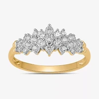 Womens 3/8 CT. T.W. Lab Grown White Diamond 10K Gold Cluster Cocktail Ring