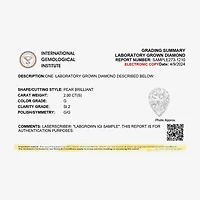 (I / SI2) Womens 2 CT. Lab-Grown White Diamond 14K Gold Pear Solitaire Engagement Ring