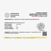 (F / VS2) Womens 1 CT. Lab-Grown White Diamond 14K Gold Round Solitaire Engagement Ring