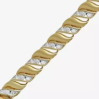 Womens 14K Gold Over Silver 7.25 Inch Link Chain Bracelet
