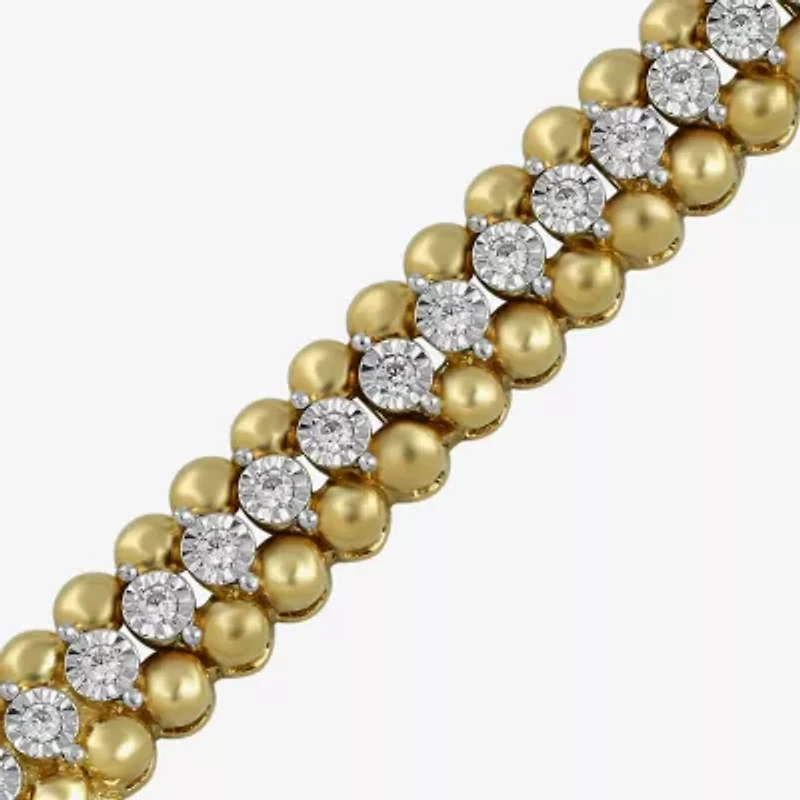 (I1-I2/ H) Womens 1/2 CT. T.W. Lab Grown White Diamond 14K Gold Over Silver 7.25 Inch Tennis Bracelet