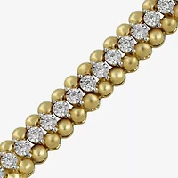 (I1-I2/ H) Womens 1/2 CT. T.W. Lab Grown White Diamond 14K Gold Over Silver 7.25 Inch Tennis Bracelet