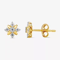 1/4 CT. T.W. Lab Grown White Diamond 14K Gold Over Silver 7.3mm Diamond Stud Earrings