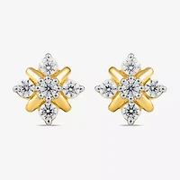 1/4 CT. T.W. Lab Grown White Diamond 14K Gold Over Silver 7.3mm Diamond Stud Earrings