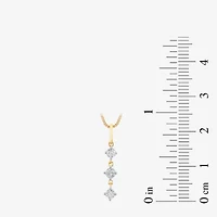 3-Stone (I1-I2/ H) Womens 1/4 CT. T.W. Lab Grown White Diamond 14K Gold Over Silver 18 Inch Pendant Necklace
