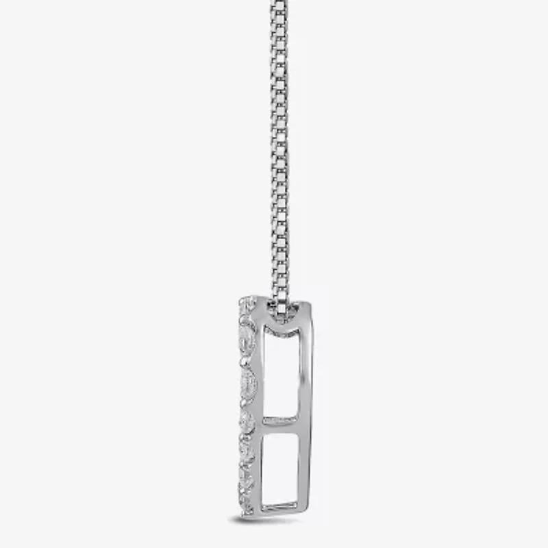 Womens 1/2 CT. T.W. Lab Grown White Diamond Sterling Silver Heart 18 Inch Pendant Necklace