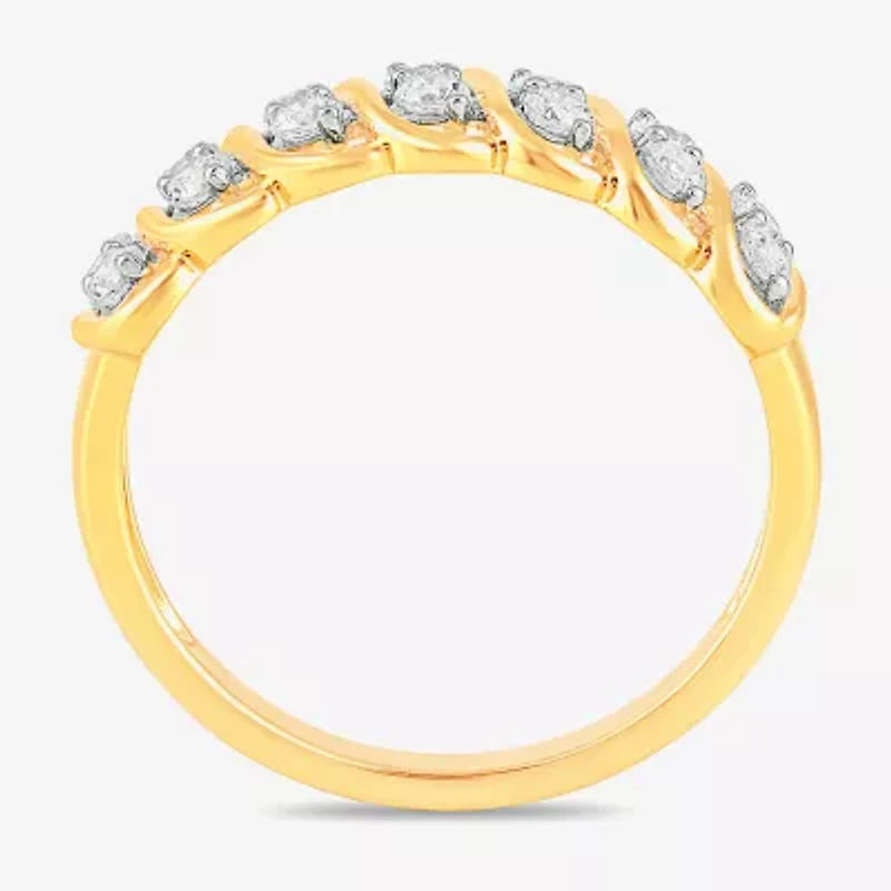 Womens 1/2 CT. T.W. Lab Grown White Diamond 14K Gold Over Silver Sterling Band