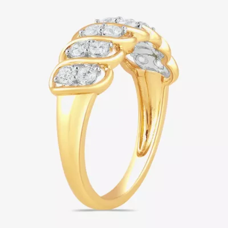 Womens 1/2 CT. T.W. Lab Grown White Diamond 14K Gold Over Silver Sterling Band