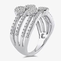 Diamond Blossom Womens 1 CT. T.W. Lab Grown White Sterling Silver Cocktail Ring