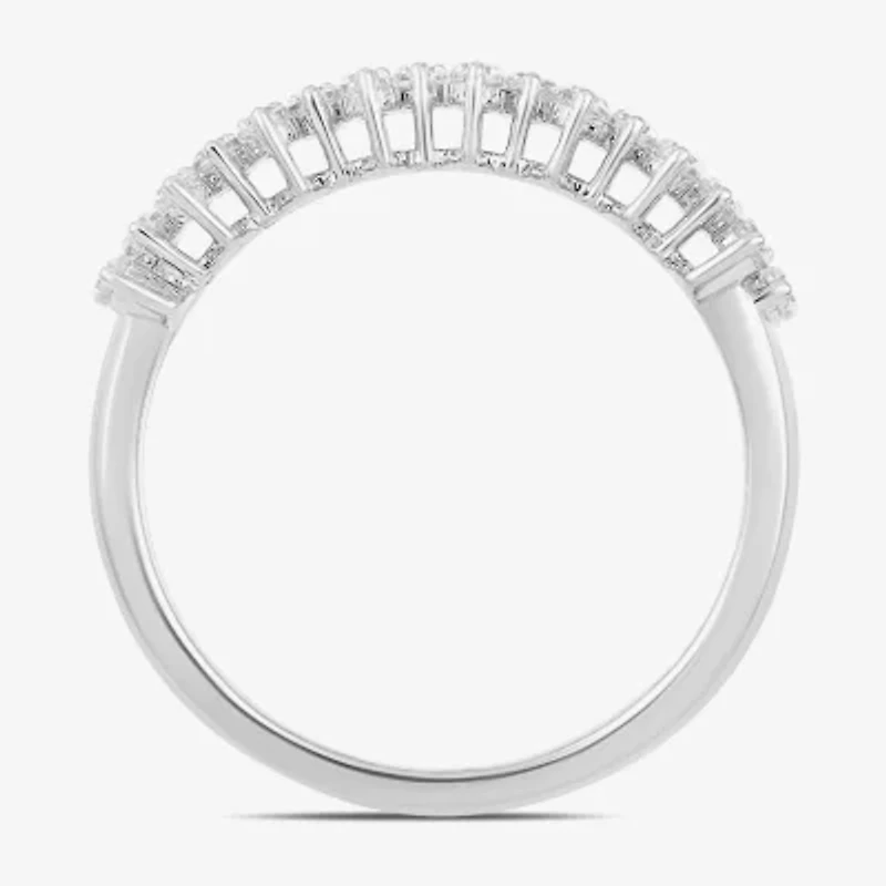 Womens 1/2 CT. T.W. Lab Grown White Diamond Sterling Silver Band
