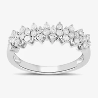 Womens 1/2 CT. T.W. Lab Grown White Diamond Sterling Silver Band