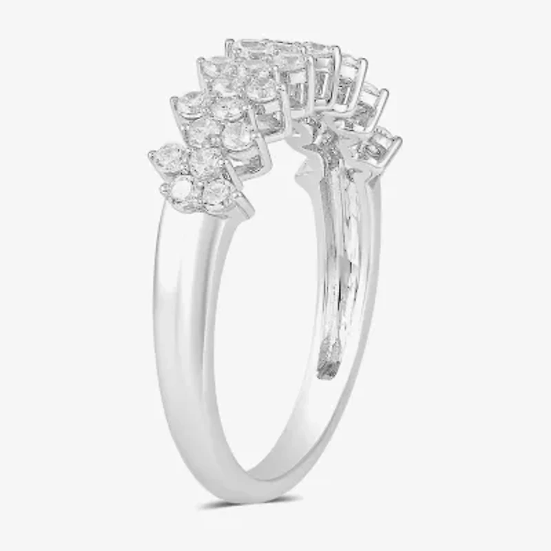 Womens 1/2 CT. T.W. Lab Grown White Diamond Sterling Silver Band