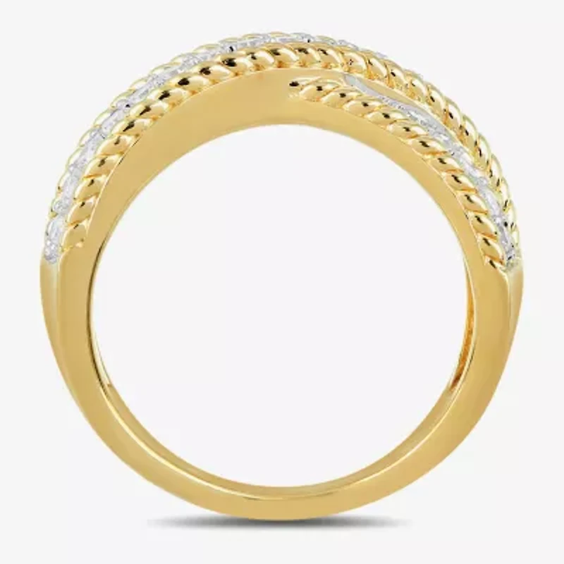 Womens 1/2 CT. T.W. Lab Grown White Diamond 14K Gold Over Silver Band