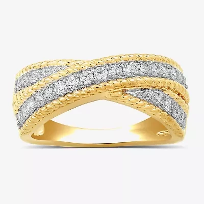 Womens 1/2 CT. T.W. Lab Grown White Diamond 14K Gold Over Silver Band