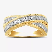 Womens 1/2 CT. T.W. Lab Grown White Diamond 14K Gold Over Silver Band