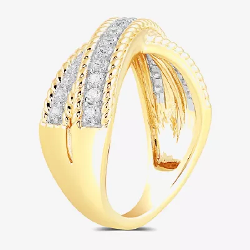 Womens 1/2 CT. T.W. Lab Grown White Diamond 14K Gold Over Silver Band