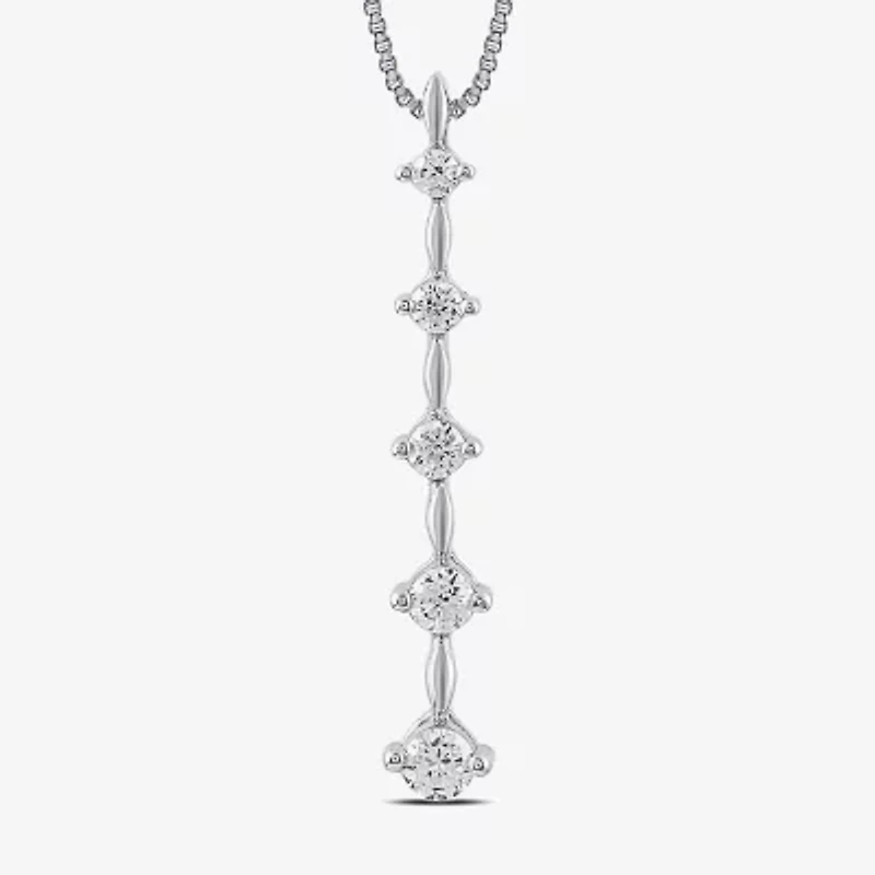 Womens 1/4 CT. T.W. Lab Grown White Diamond Sterling Silver 18 Inch Pendant Necklace