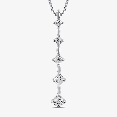 Womens 1/4 CT. T.W. Lab Grown White Diamond Sterling Silver 18 Inch Pendant Necklace