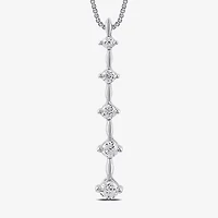 Womens 1/4 CT. T.W. Lab Grown White Diamond Sterling Silver 18 Inch Pendant Necklace
