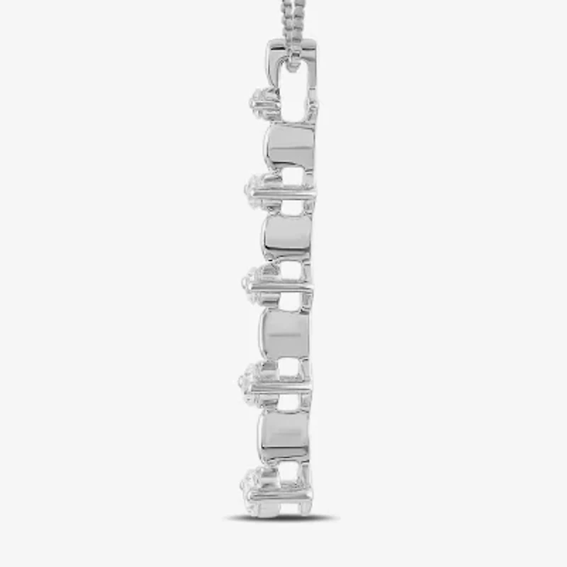 Womens 1/4 CT. T.W. Lab Grown White Diamond Sterling Silver 18 Inch Pendant Necklace