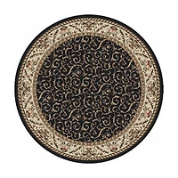 Como Scroll Traditional Oriental Indoor Round Area Rug