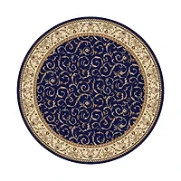 Como Scroll Traditional Oriental Indoor Round Area Rug