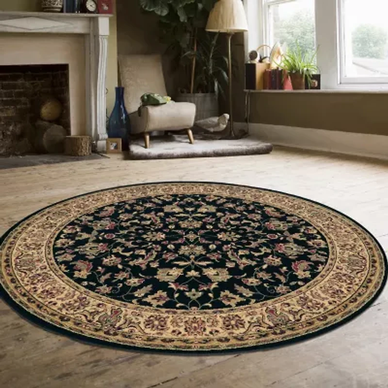 Castello Rachel Traditional Oriental Sarouk Indoor Round Area Rug