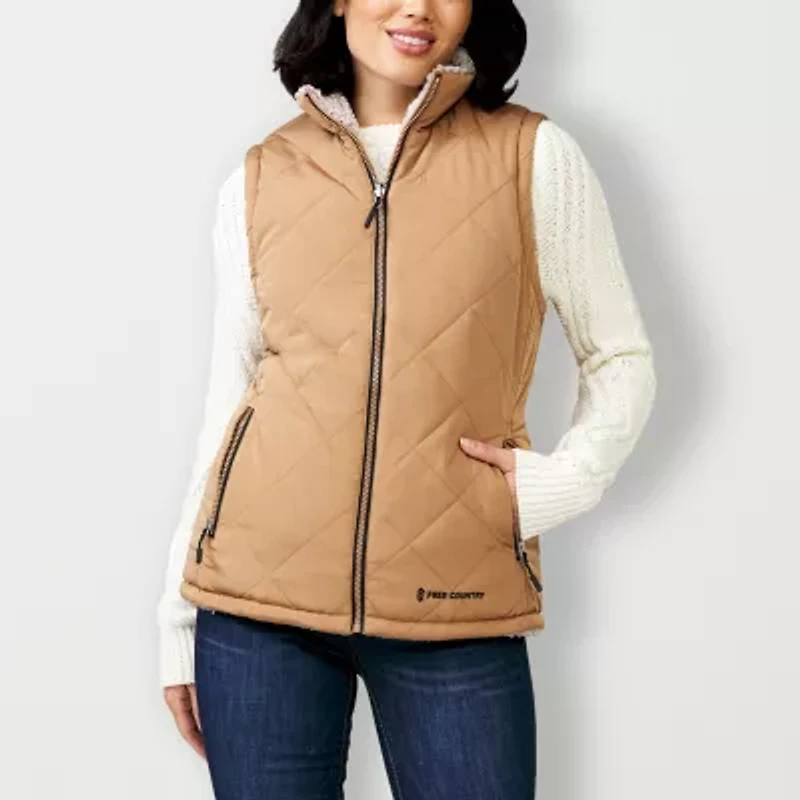 Free Country Womens Water Resistant Reversible Midweight Fleece Vest