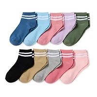 Thereabouts Little & Big Kid Girls 10 Pair Quarter Ankle Socks