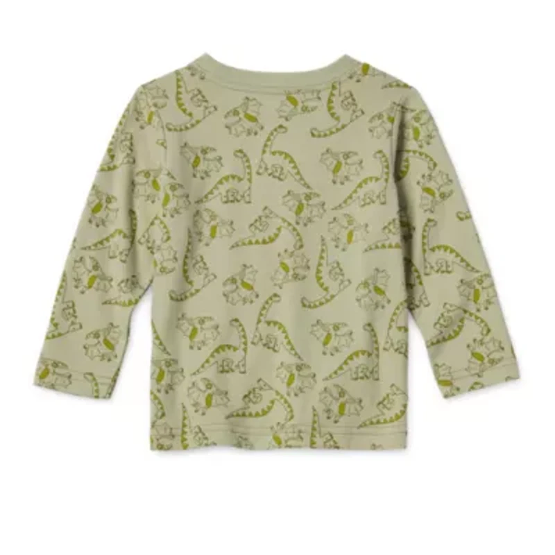 Okie Dokie Baby Boys Crew Neck Long Sleeve Regular Fit Graphic T-Shirt