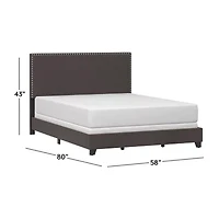 Gayle Nailheadtrim Upholstered Rectangular Bed