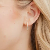 (G-Si2) Womens 1/2 CT. T.W. Lab Grown White Diamond 10K Gold 18.8mm Hoop Earrings