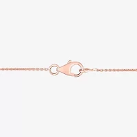 Womens Genuine Pink Morganite 10K Rose Gold Bow 17 Inch Pendant Necklace