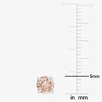 Genuine Pink Morganite 10K White Gold 5mm Round Stud Earrings