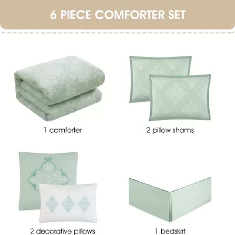 Stratford Park Arlo 6-pc. Medallion Lightweight Comforter Set