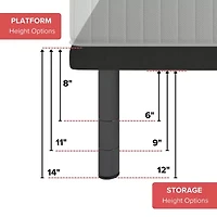 Hollywood Bed Fashion 14" Adjustable Height Platform Base