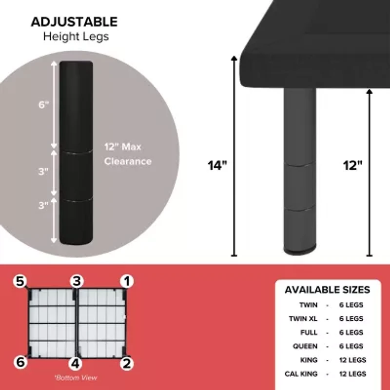 Hollywood Bed Fashion 14" Adjustable Height Platform Base
