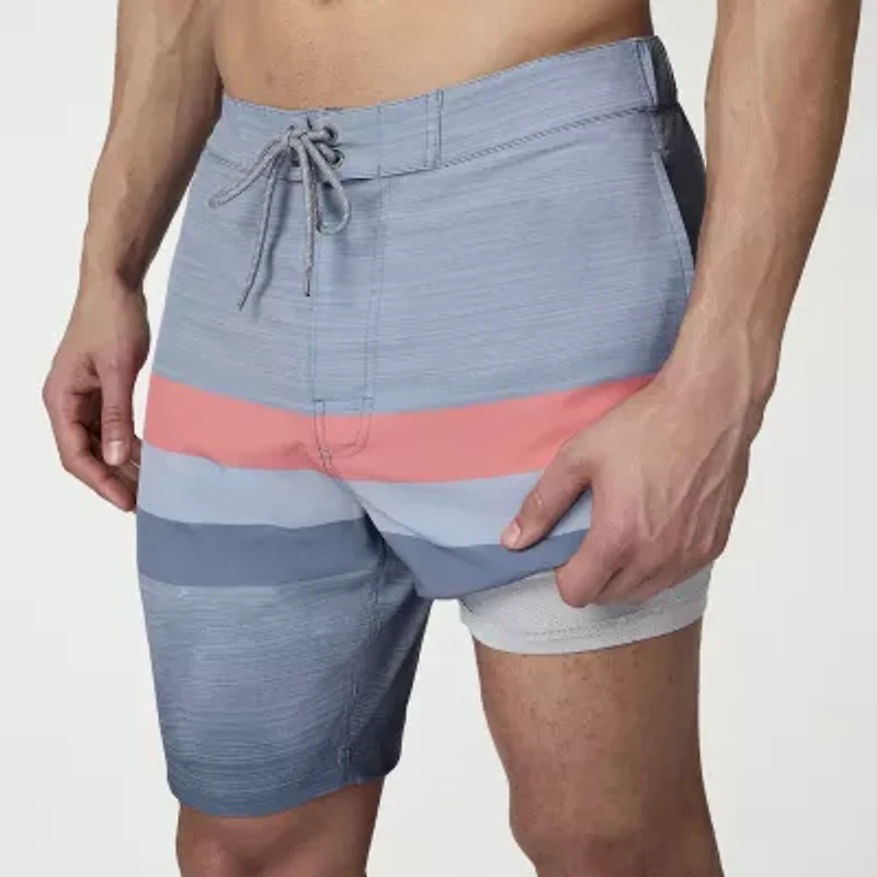 Free Country Seabreeze Stripe Mens Striped Swim Trunks