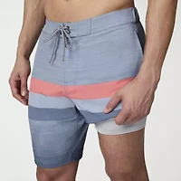 Free Country Seabreeze Stripe Mens Striped Swim Trunks