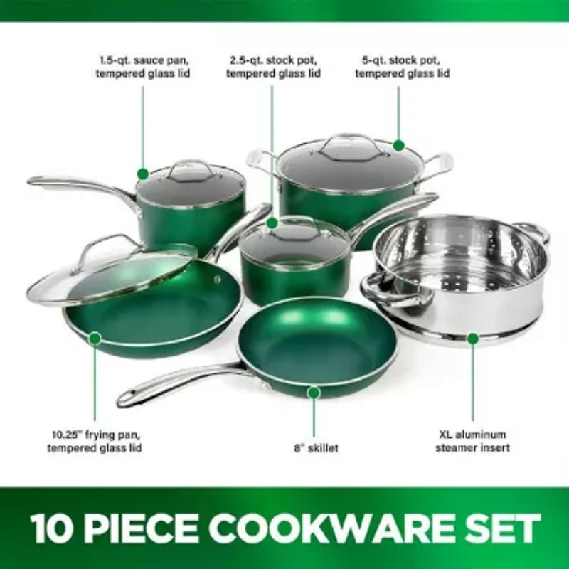 Granitestone Emerald 10-pc. Nonstick Pots and Pans Cookware Set