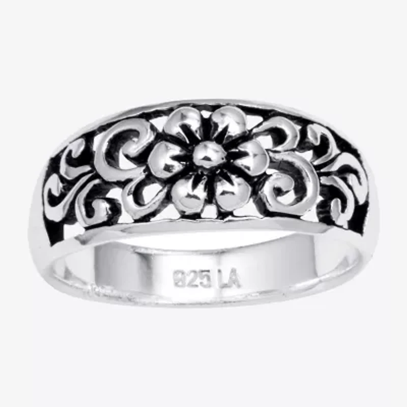 Footnotes Daughter Womens Sterling Silver Flower Band
