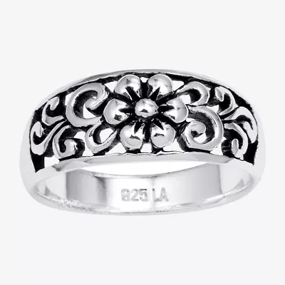 Footnotes Daughter Womens Sterling Silver Flower Band
