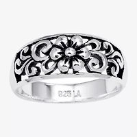 Footnotes Daughter Womens Sterling Silver Flower Band