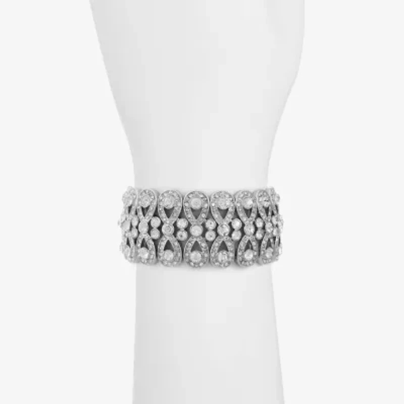 Monet Jewelry Silver Tone Thick Womens Stretch Bracelet