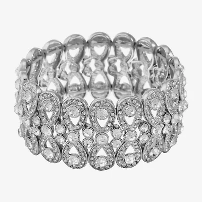 Monet Jewelry Silver Tone Thick Womens Stretch Bracelet