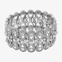 Monet Jewelry Silver Tone Thick Womens Stretch Bracelet