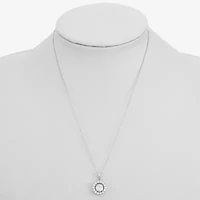 Monet Jewelry Silver Tone Womens Cubic Zirconia Round 17 Inch Pendant Necklace