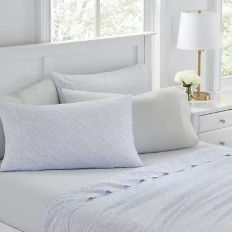 Laura Ashley 200tc 100% Cotton Percale 6-Pc Sheet Set