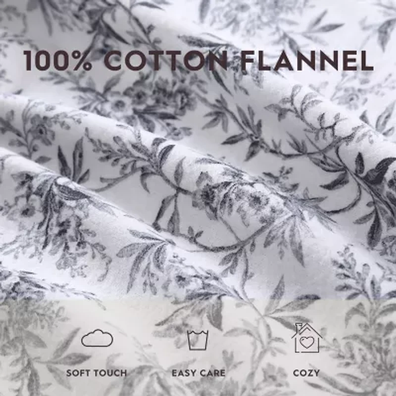 Laura Ashley 100% Cotton Flannel Sheet Set