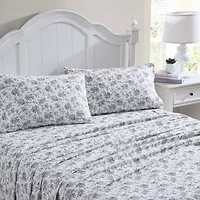 Laura Ashley 100% Cotton Flannel Sheet Set